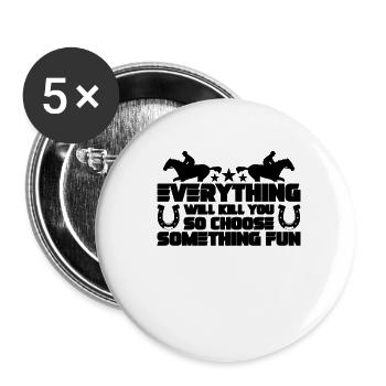 Tout vous tuera Cheval Cheval Racer - Lot de 5 petits badges (25 mm) - blanc - Devant