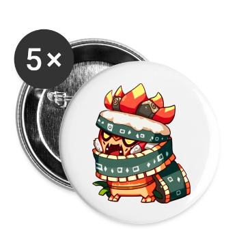 Comic Figur - Buttons klein 25 mm (5er Pack) - Weiß - Vorne