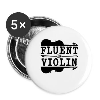 Fluent In Violin Loves Classical Music Violinist - Buttons small 1''/25 mm (5-pack) - white - Front