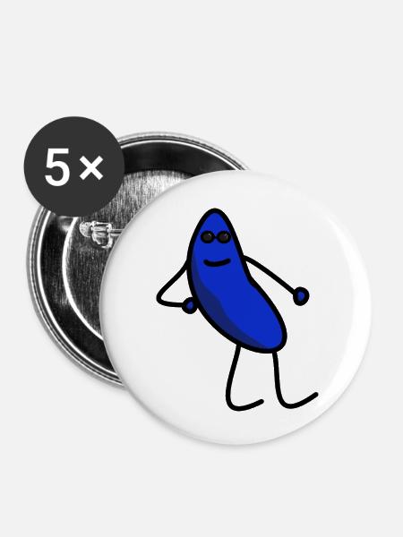 Chilled Jay - blue - Buttons klein 25 mm (5er Pack) - Weiß