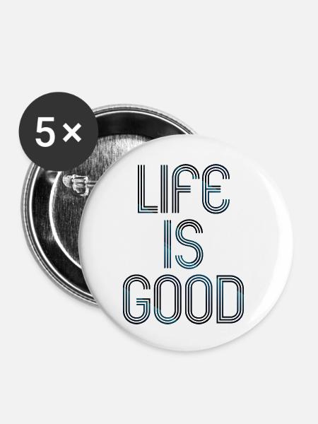 live is good - Buttons klein 25 mm (5er Pack) - Weiß
