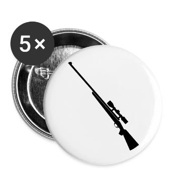 Schrotflinte Scharfschützengewehr - Buttons klein 25 mm (5er Pack) - Weiß - Vorne