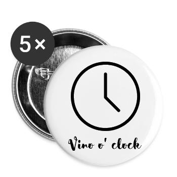 Vino o clock - Buttons klein 25 mm (5er Pack) - Weiß - Vorne