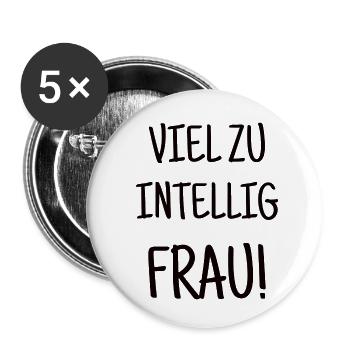 intelligente Frau schlaue clever - Buttons klein 25 mm (5er Pack) - Weiß - Vorne