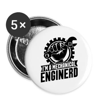 Je suis un ingénieur en mécanique - Lot de 5 petits badges (25 mm) - blanc - Devant