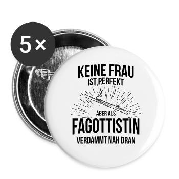 Fagott Fagottspieler Fagottist - Buttons klein 25 mm (5er Pack) - Weiß - Vorne