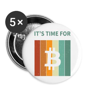 Bitcoin - Lot de 5 petits badges (25 mm) - blanc - Devant