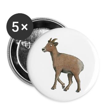 chèvre de montagne - Lot de 5 petits badges (25 mm) - blanc - Devant