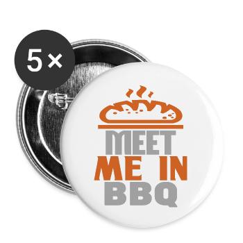 TREFFEN SIE MICH IM BBQ - Buttons klein 25 mm (5er Pack) - Weiß - Vorne