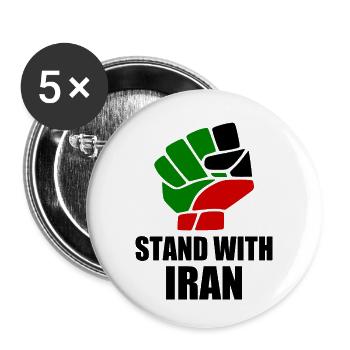 Stand with iran - Buttons klein 25 mm (5er Pack) - Weiß - Vorne