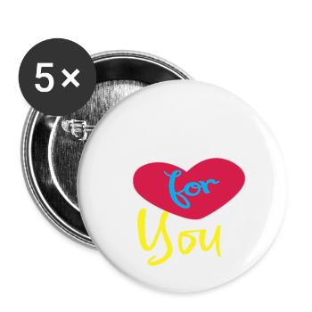 Just for you - Buttons small 1''/25 mm (5-pack) - white - Front
