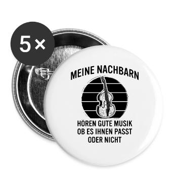Kontrabass Kontrabassspieler Kontrabassist - Buttons klein 25 mm (5er Pack) - Weiß - Vorne