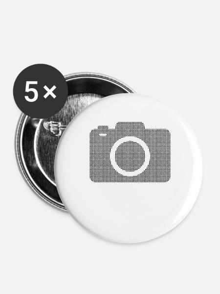 Kamera - Buttons klein 25 mm (5er Pack) - Weiß