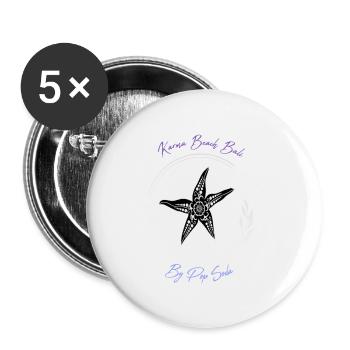 Karma Beach starfish purple blue - Buttons small 1''/25 mm (5-pack) - white - Front