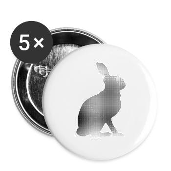 Hare - Buttons small 1''/25 mm (5-pack) - white - Front