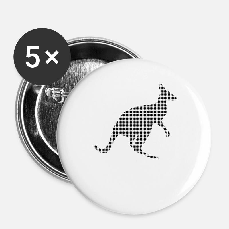 Känguru - Buttons klein 25 mm (5er Pack) - Weiß