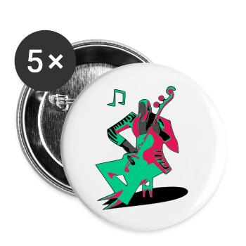 Jack der Kontrabassist - Buttons klein 25 mm (5er Pack) - Weiß - Vorne