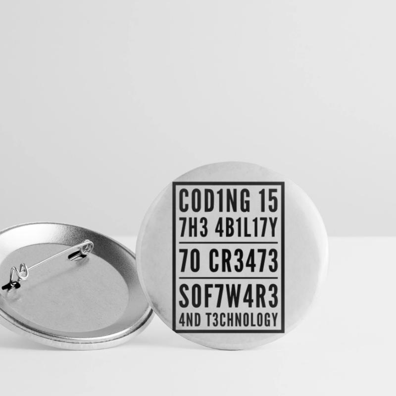 Programmation Coden L337 Leetspeak Saying Lot de 5 petits badges (25 mm)