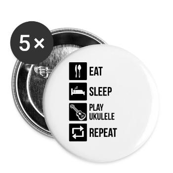 Ukulele Ukulele Player Ukulelist - Buttons small 1''/25 mm (5-pack) - white - Front