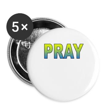 Ukraine pray - Buttons klein 25 mm (5er Pack) - Weiß - Vorne