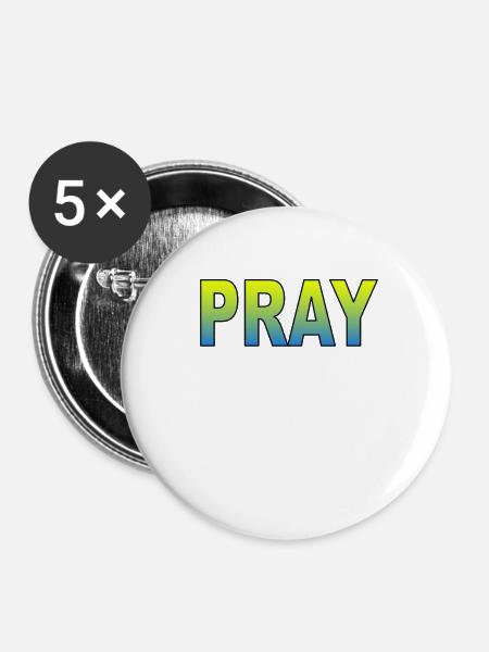Ukraine pray - Buttons klein 25 mm (5er Pack) - Weiß