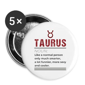 Stier Substantiv - Wie ein normaler Mensch nur - Buttons klein 25 mm (5er Pack) - Weiß - Vorne