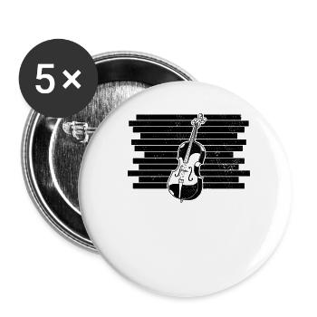 Cello cello player cellist - Buttons small 1''/25 mm (5-pack) - white - Front