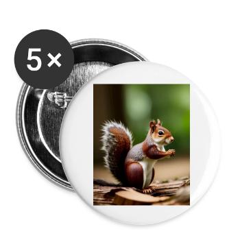 Cool Comic Portrait wild red squirrel majestic - Buttons small 1''/25 mm (5-pack) - white - Front