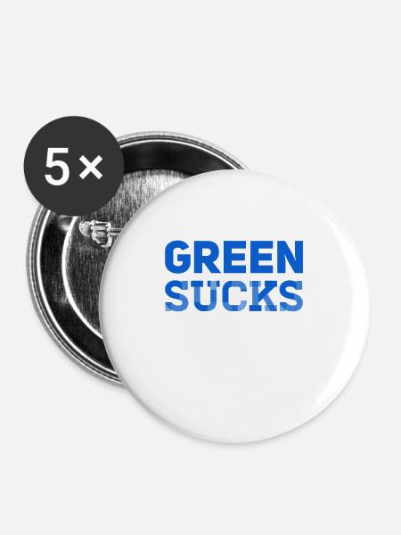 green sucks - Buttons klein 25 mm (5er Pack) - Weiß