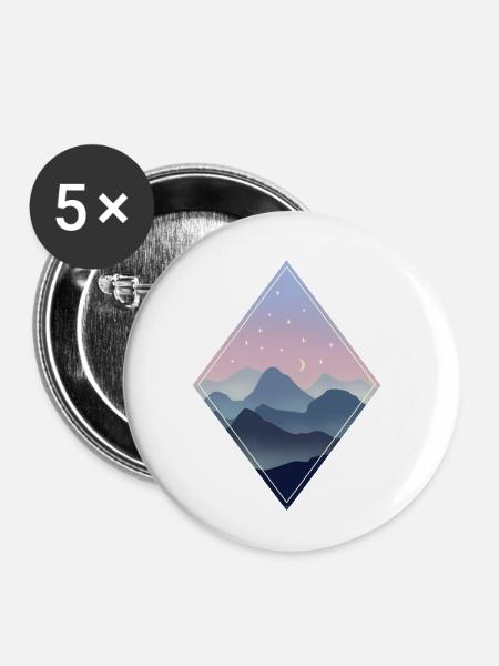 Blaue Stunde - Buttons klein 25 mm (5er Pack) - Weiß