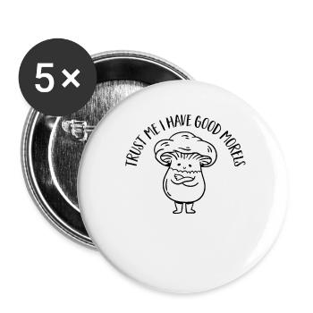 Pilzsammler Pilz Pilzjäger Pilzliebhaber Pilzfarm - Buttons klein 25 mm (5er Pack) - Weiß - Vorne