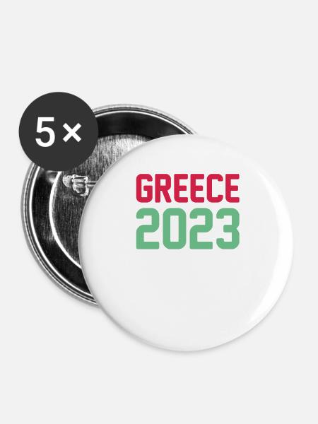 Greece 2023 Krone - Buttons klein 25 mm (5er Pack) - Weiß