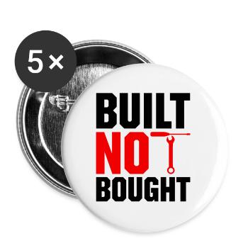 Built Not Bought Car Mechanic Automobile Repair Ca - Buttons small 1''/25 mm (5-pack) - white - Front