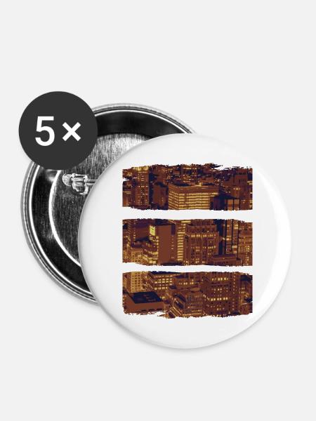 Stadtleben - Buttons klein 25 mm (5er Pack) - Weiß