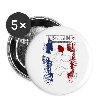 Hauts de France - Lot de 5 petits badges (25 mm) - blanc - Devant