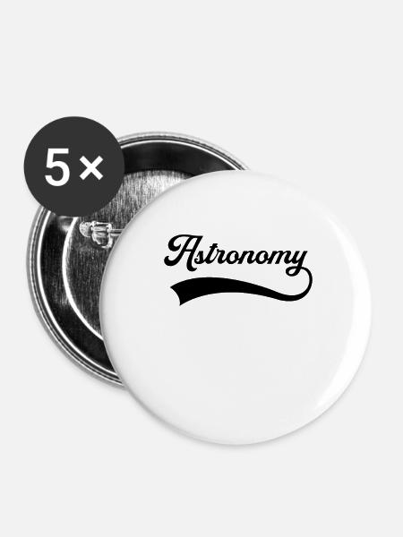 Astronomie Schriftzug - Buttons klein 25 mm (5er Pack) - Weiß