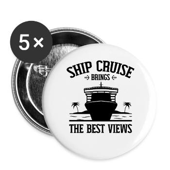 Funny Cruising Cruise Ship Cruise Ship - Buttons small 1''/25 mm (5-pack) - white - Front