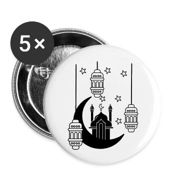 Mosque in moon lights and stars - Buttons small 1''/25 mm (5-pack) - white - Front