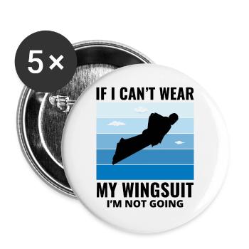 Wingsuit fliegen Base Jumping Fallschirmspringen Wingsuiting - Buttons klein 25 mm (5er Pack) - Weiß - Vorne