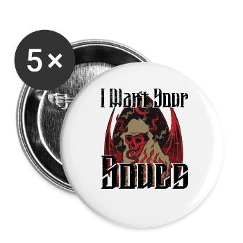 Satan Belzébuth Diable Gothique Pentagramme Mystique - Lot de 5 petits badges (25 mm) - blanc - Devant