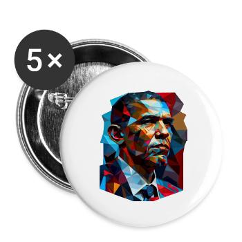 Pop Art d’Obama - Lot de 5 petits badges (25 mm) - blanc - Devant