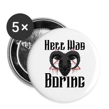 Satan Belzébuth Diable Gothique Pentagramme Mystique - Lot de 5 petits badges (25 mm) - blanc - Devant