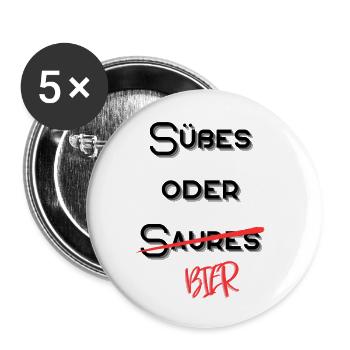 Süßes oder Saures Bier - Buttons klein 25 mm (5er Pack) - Weiß - Vorne