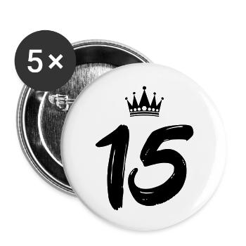 15 crowns - Buttons small 1''/25 mm (5-pack) - white - Front