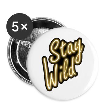 Stay Wild - Buttons klein 25 mm (5er Pack) - Weiß - Vorne