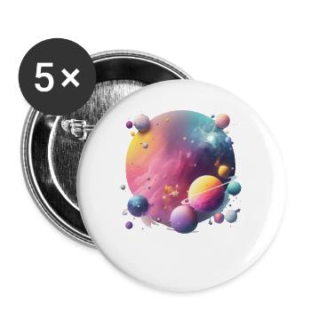 Entdecken Sie die Unendlichkeit - Buttons klein 25 mm (5er Pack) - Weiß - Vorne