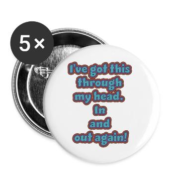 witziges Nicht-Nachdenken-Design / lustige Sprüche - Buttons klein 25 mm (5er Pack) - Weiß - Vorne