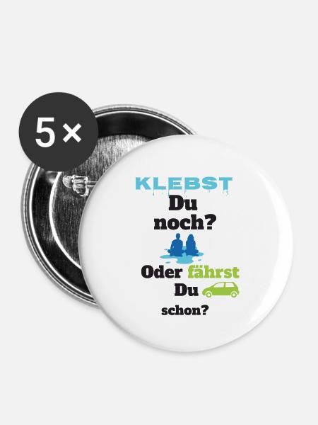 Klimakleber - Klebst du noch? - Buttons klein 25 mm (5er Pack) - Weiß