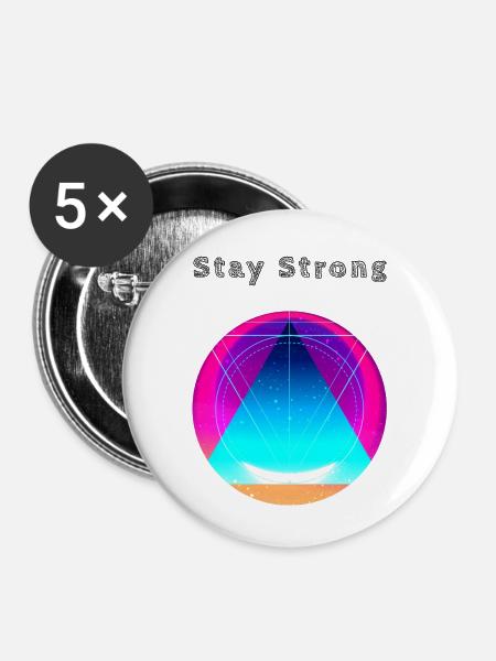 Stay Strong - Buttons klein 25 mm (5er Pack) - Weiß