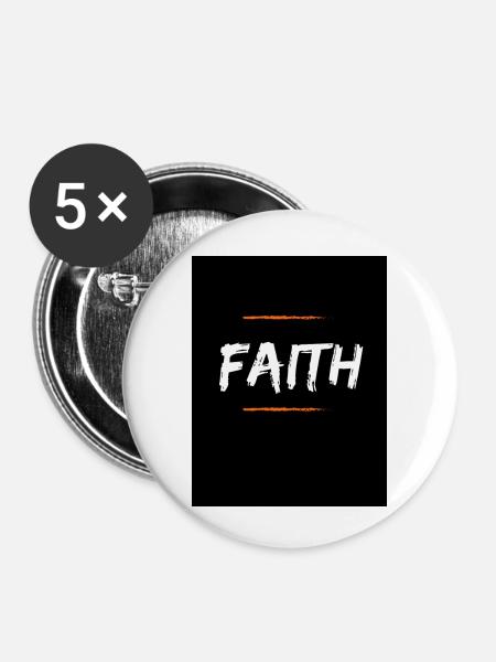 FAITH - Buttons klein 25 mm (5er Pack) - Weiß